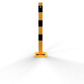 Barrier posts | sides tiltable | yellow / black | 70 x 70 mm